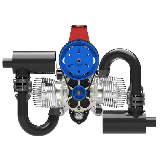 DLE200 Power Umbrella Gasoline Engine Dual Cylinder Two Stroke Natural Air Cooled Electric Star High Efficiency Stability UAV